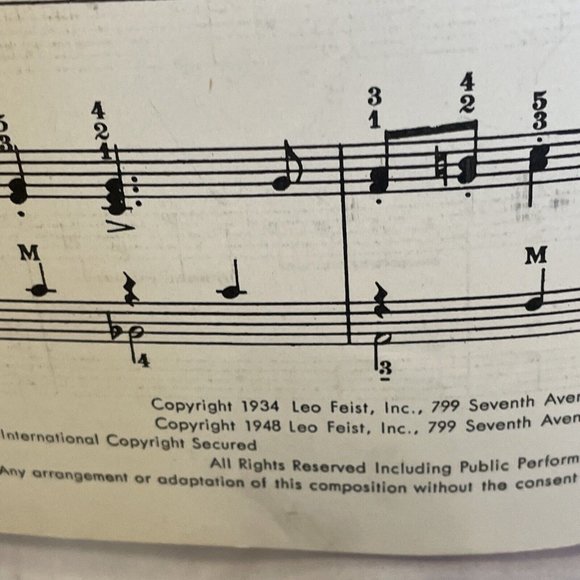 Santa Claus Is Comin' To Town Feist Simplified Accordion Solo 1940s Sheet Music - Picture 6 of 6